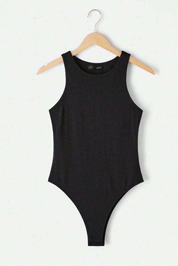 Strappy Bodysuit Gathering Bodysuit Lined Snap Fastener Bodysuit Knitted Fabric