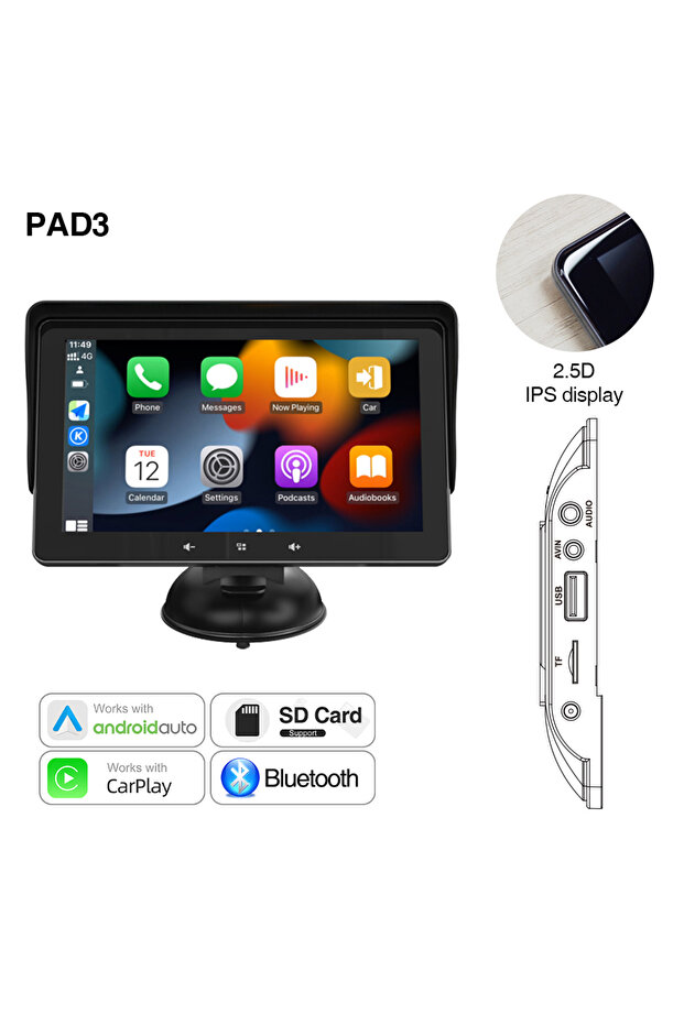 PAD3 Grandnavi 7inch Car Radio Multimedia Video Player Wireless Carplay And Wireless Android Auto Po