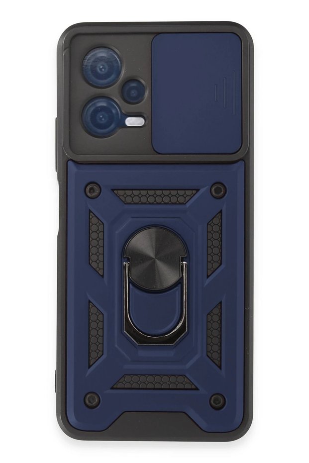 Ilkeshop New Redmi Note 12 5g Case Pars Lens Ringed Silicone (234401) - Navy Blue