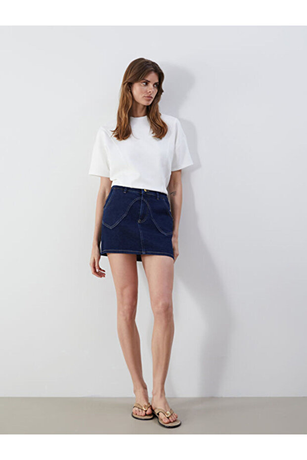 Standard Fit Mini Jean Skirt