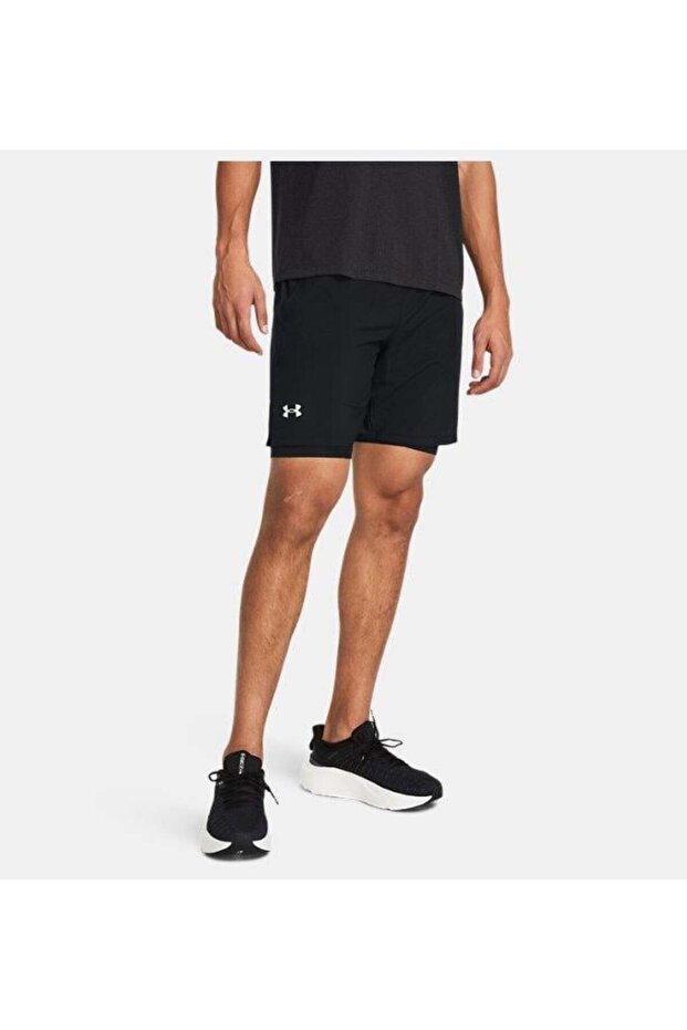 UA LAUNCH 7'' 2-IN-1 SHORTS أسود