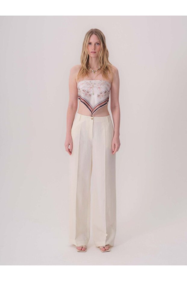 Buttoned Straight-Leg Trousers