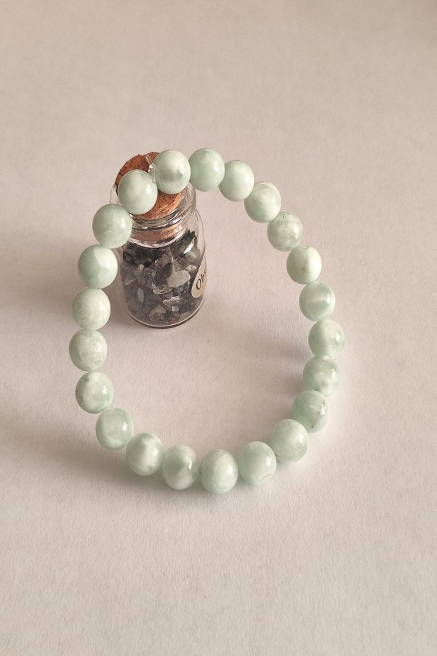 Certified 8 mm Larimar Natural Stone Bracelet