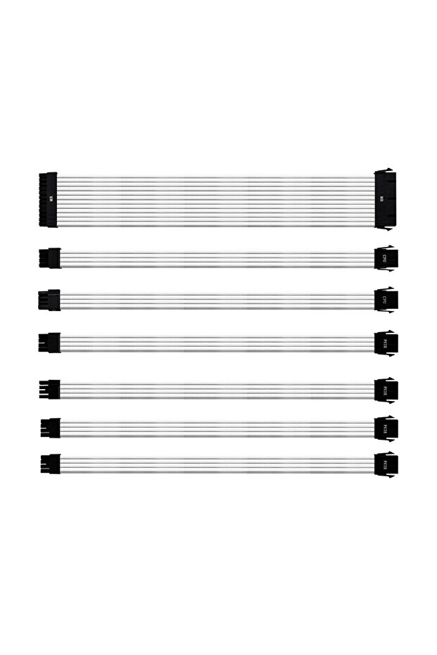 طقم كابل تمديد PVC PSU بطول 30 سم - أبيض