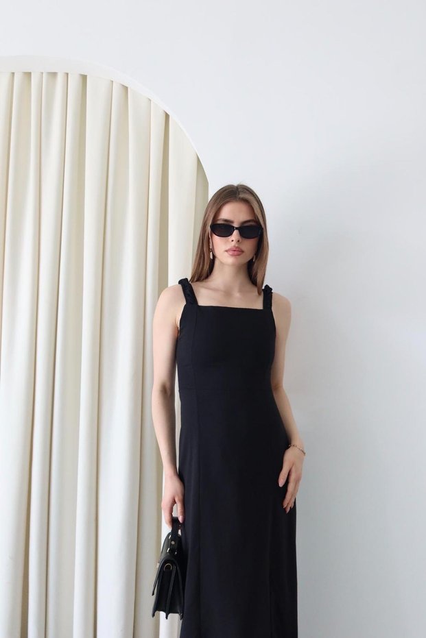 My Fashion Square Neck and Tie Detail Maxi Dress