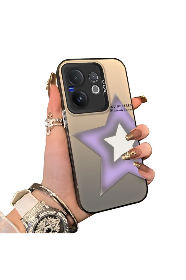 Vivo V60 Compatible Hard Acrylic Back Silicone Edge Lens Protection Case