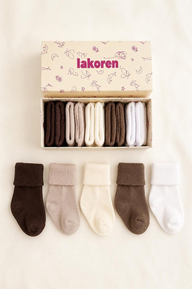 Organic Cotton 5-Piece Boxed Premium Newborn Baby Socks