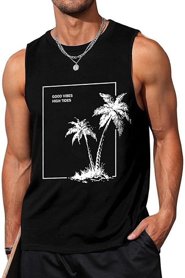 Men's oversized crew neck sleeveless t-shirt - longline