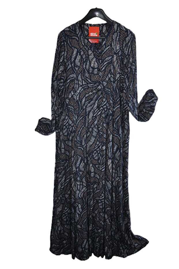 Plus Size Mother's Viscose Patterned Dress