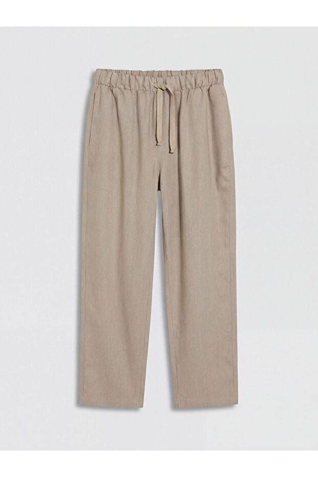 Lcw Vision Women's Linen Blended Pants with Elastic Waist
