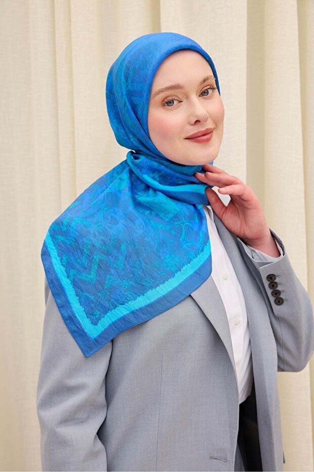 Velora Scarf Art Dark Blue 90X90
