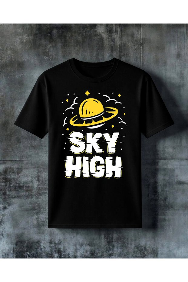 تي شيرت كبير الحجم مطبوع عليه ufo sari