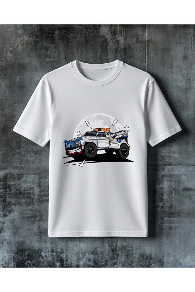 Cankurtaran Araba Illustration Printed Oversize T-Shirt