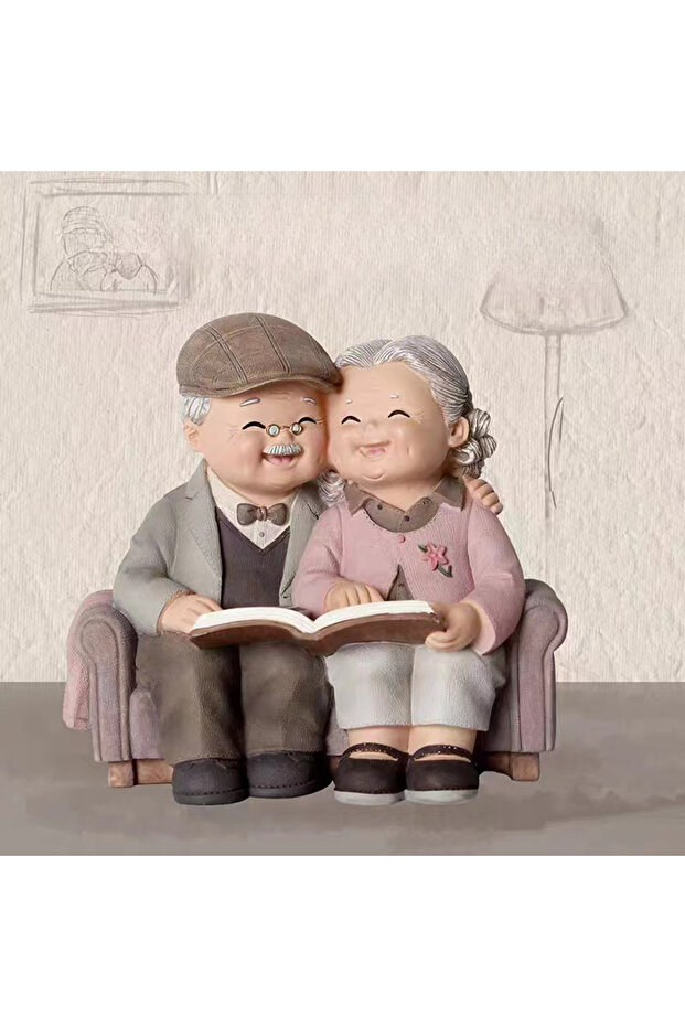 read a book Creative Old Man Old Lady Decorations Cakes Home Decor Living Room Bedroom Decorations G