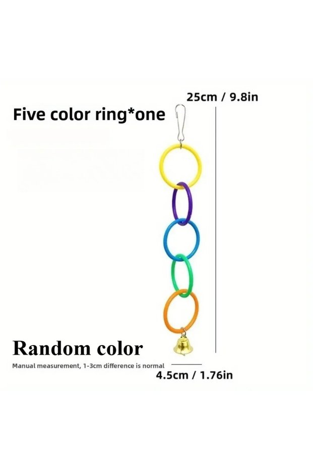 5 Rings Parrot Toys Colorful Parrot Climbing and Chewing Toy with Bell Bird Swing Toys for Nibbling