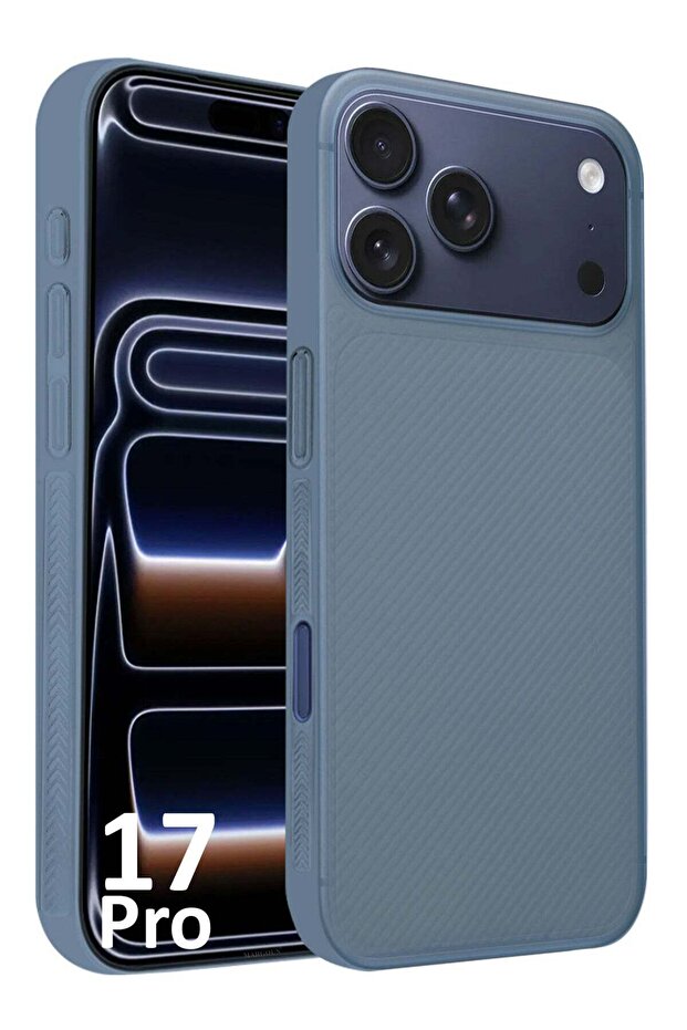 Case Cover for iPhone 17 Pro, Air Skin Line Design Back Cover, Sturdy Durable Ultra-Thin Case, Drop Protection Cover Clear - Light Blue
