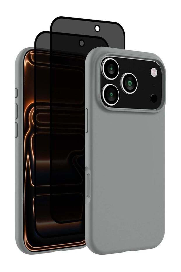 3Packs Liquid Silicone Protective Phone Case for iPhone 17 Pro , Soft Anti-Scratch Microfiber Lining Utra Slim Drop Protection Phone Cover with Two Privacy Screen Protectors - Olive Green-5