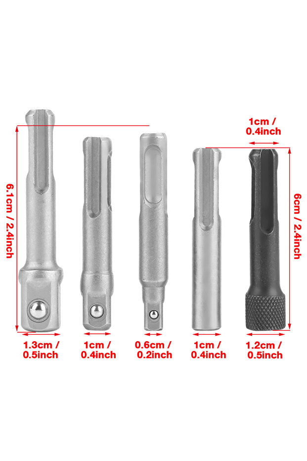 5pcs SDS SDS Plus Steel Socket Adapter SDS Socket Hexagonal Extension Electric Tool Accessories Dril