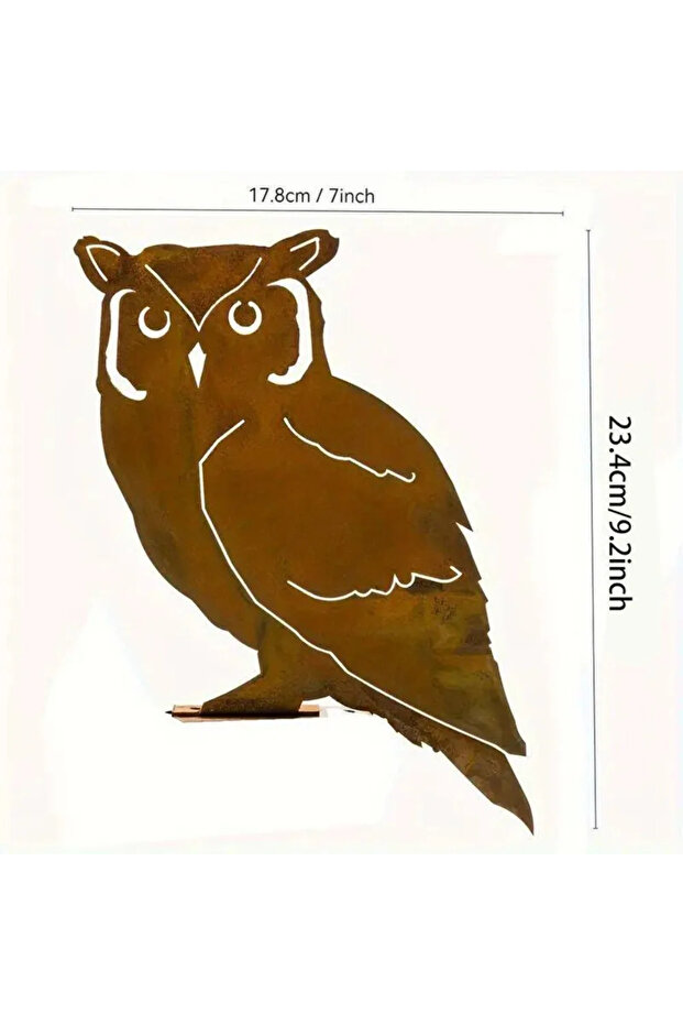AI00313 Rustic Metal Screech Owl Garden Stake Single Piece Outdoor Decor Accessory Ideal for Thanksg
