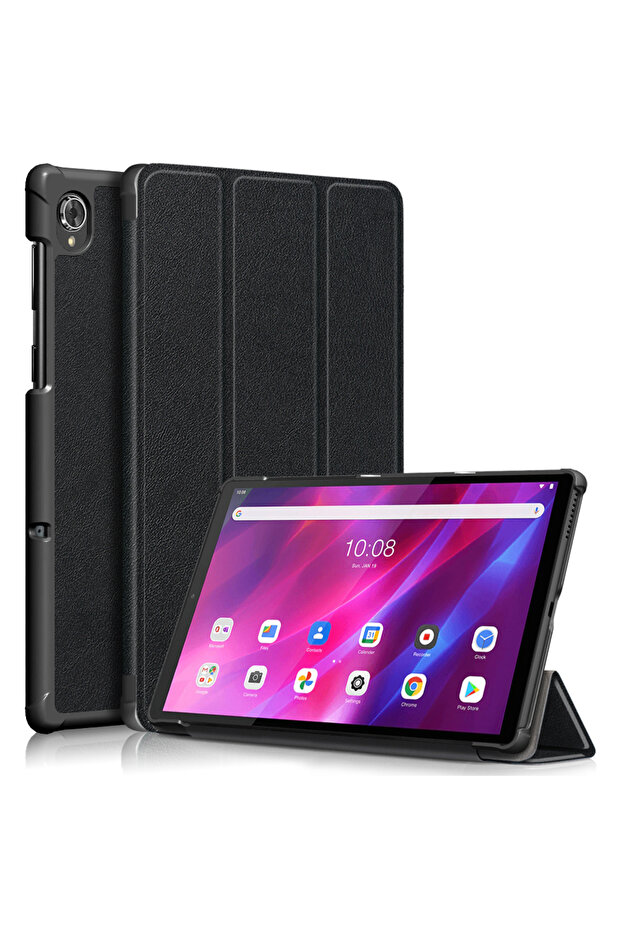 حافظة تابلت سوداء لجهاز K10 TB-X6C6F 2021 غطاء حماية (مادة جلد PU، نحيف للغاية، مقاوم للصدمات)