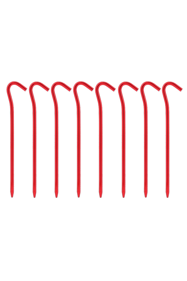 Red 8-Pack High-Strength Aluminum Alloy Outdoor Camping Tent Pegs Stakes Nails Ground Spike for Cano