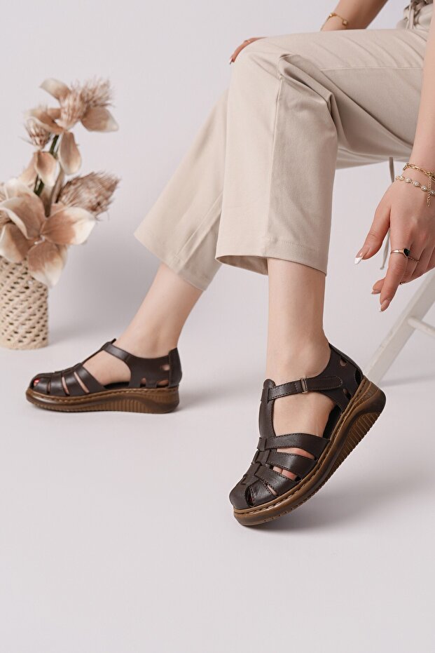 Genuine Leather Women's Daily Comfortable Sandals Dd1916