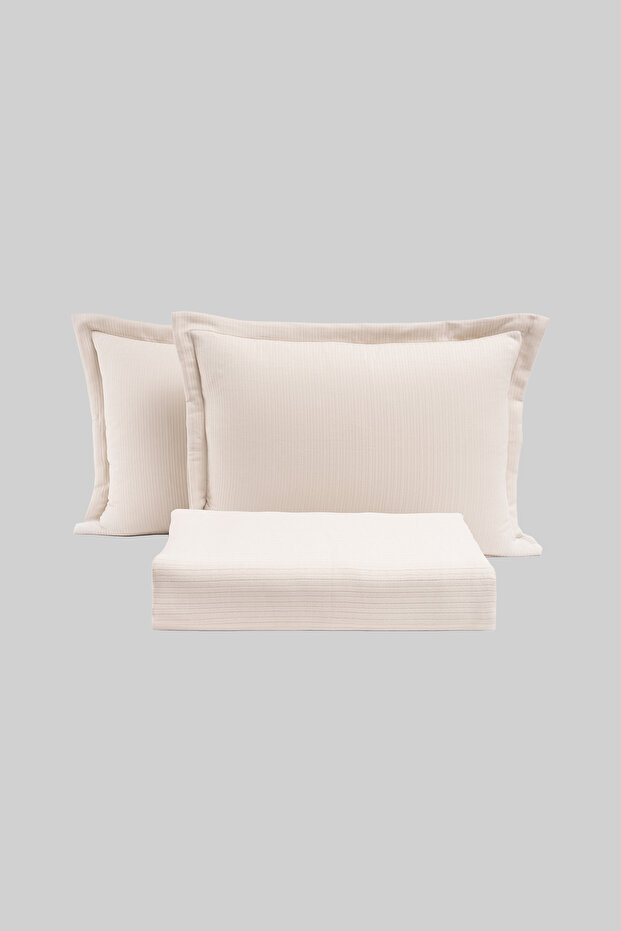 Vane Single Bedspread Set - Beige - 4