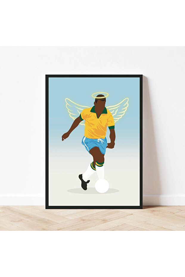 Pele Brazil Tribute Art Poster with Frame 30x40 cm