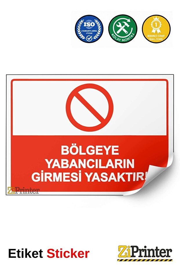 Foreigners Are Prohibited from Entering the Area! Isg Warning Sign Sticker 70X100 cm