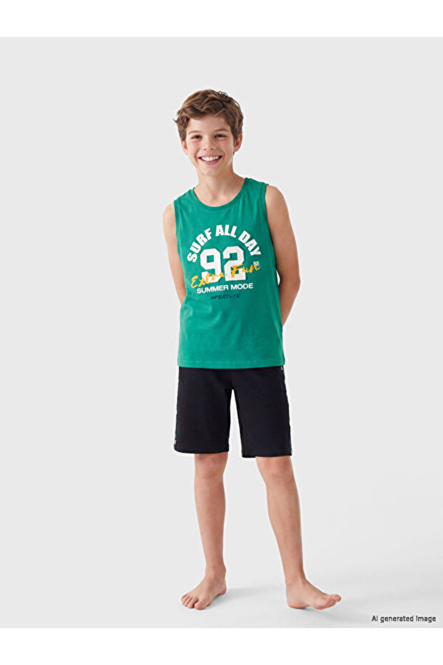 Sparkling Choices from Shining Store Zero Roba Collar Boy's Pajama Set with Shorts