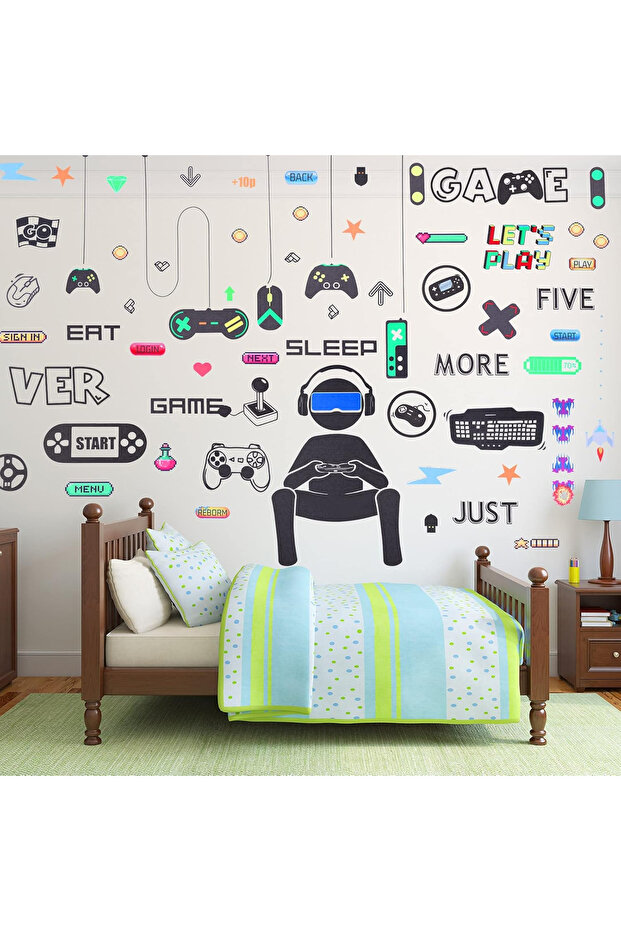 56 Pieces Gamer Wall Sticker