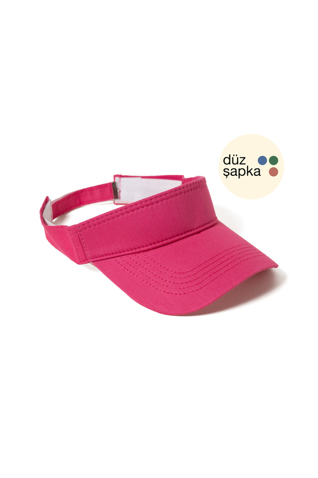 Flat Hat | Pink Visor Hat - Minimalist, Without Logo and Text