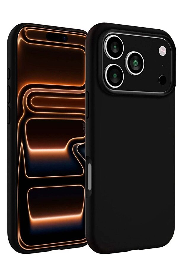 Liquid Silicone Protective Phone Case for iPhone 17 Pro , Soft Anti-Scratch Microfiber Lining Utra Slim Drop Protection Phone Cover - Black-1