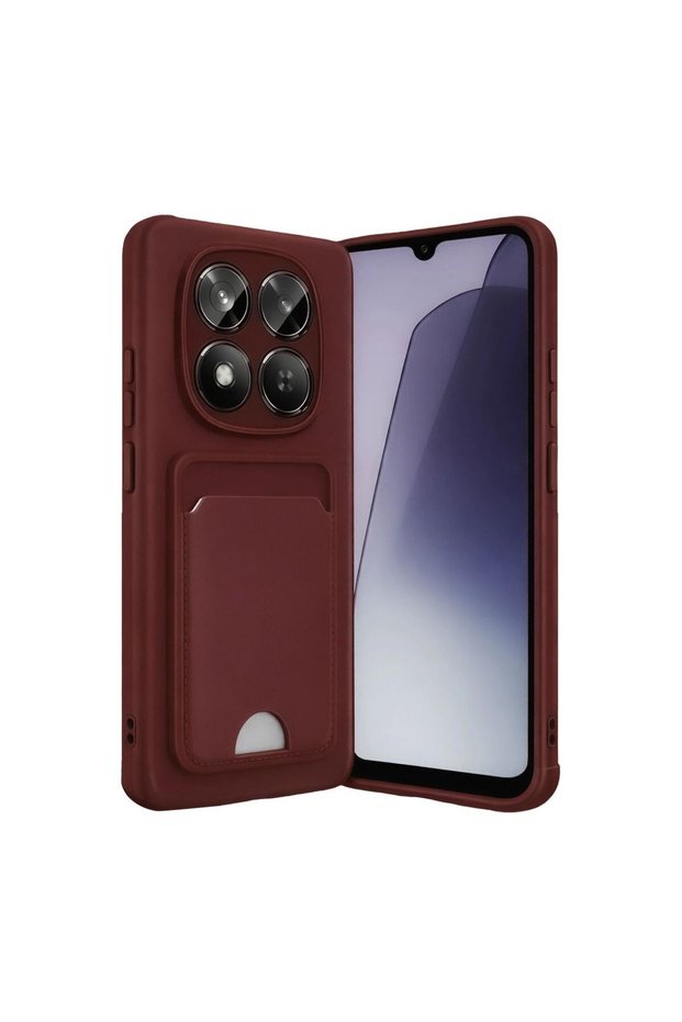 Redmi Note 15 Pro 5g Kelvin Silicone with Business Card Holder - Claret Red