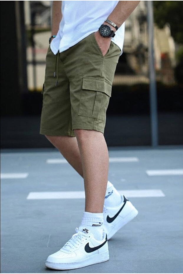 Cargo Pocket Shorts Lycra Cotton Trousers Capri