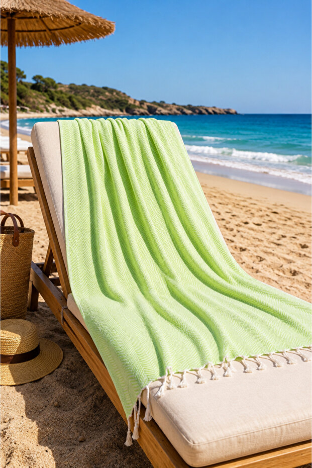 Vanilla Soft Green Beach Towel