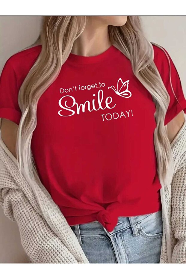 Women's Smile Print Design Tshirt