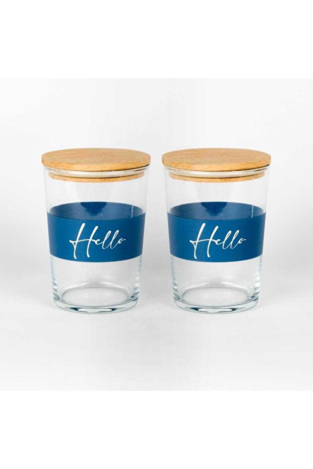 Nirvana Jar Set of 2 with Wood Lid Hello