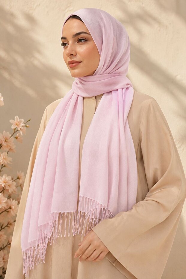 Women's Multi-Use 4 Season Tasseled Viscose Jamawar Pashmina Shawl 180X70