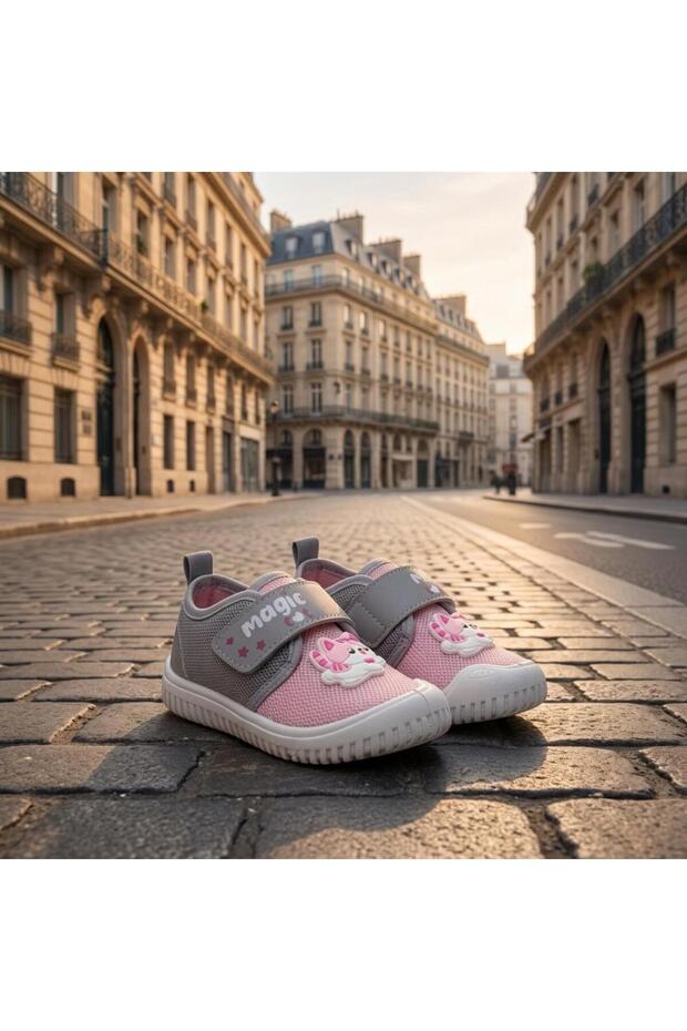 Summer Linen Baby Girl Magic Cat Velcro Adjustable Shoes