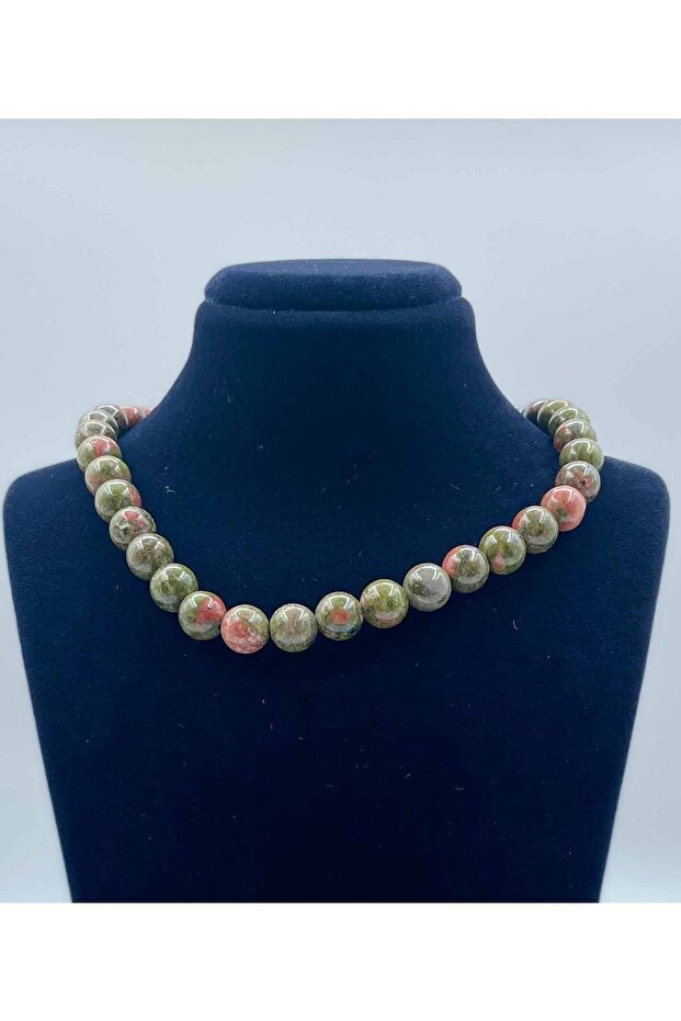 Unakit Natural Stone Necklace 8 Mm Sphere Cut