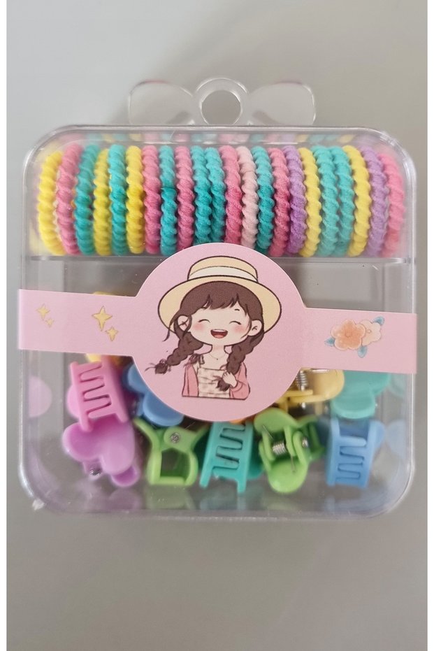 Girl's Boxed Buckle Set | Colorful Hairpins & Elastic Hair Clips Multi-Pack Gift Boxed