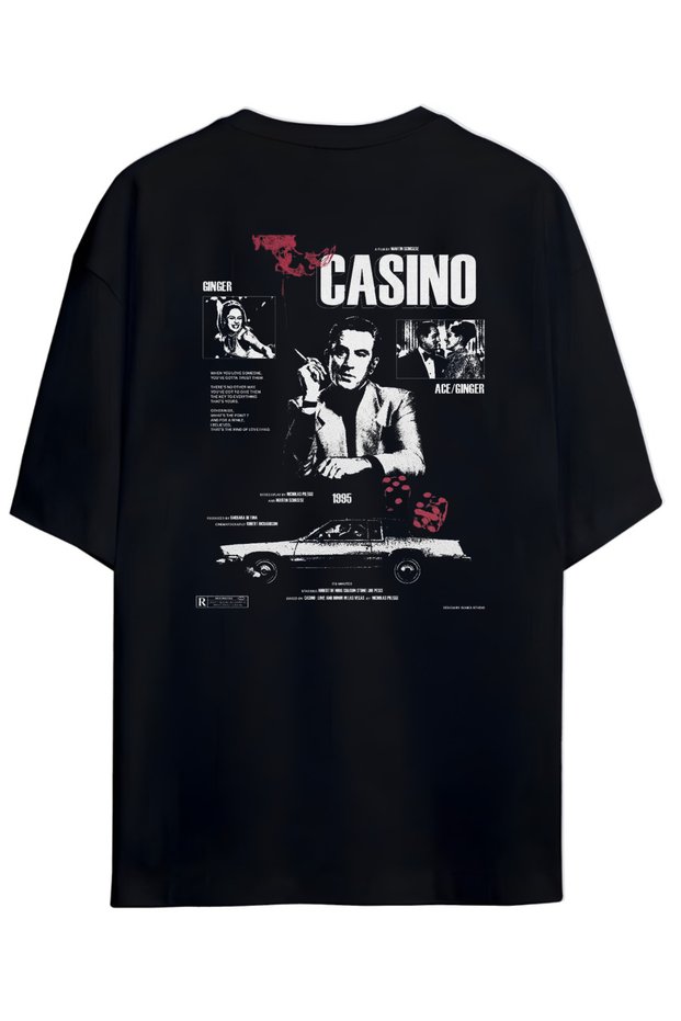 Casino Themed Custom Design Unisex Premium Cotton T-Shirt - High-Quality Printing