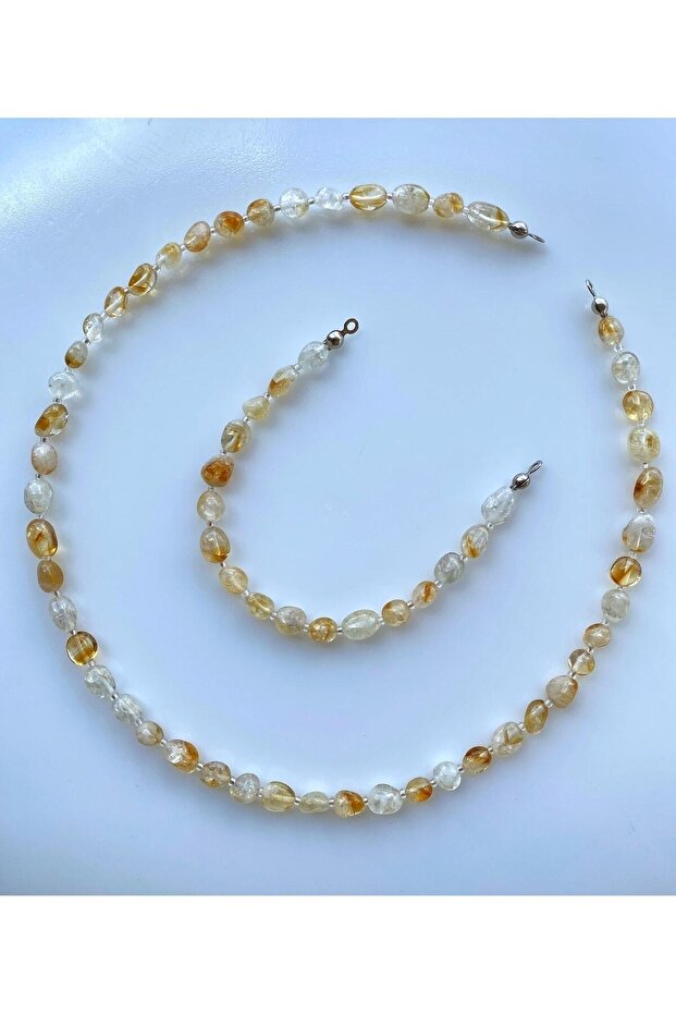 Citrine Tumbler Cut Natural Stone Set
