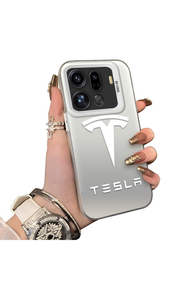 Oppo Find X9 Pro 5g Compatible Silicone Edge Hard Back Anti-Fall Phone Case Tesla Pattern