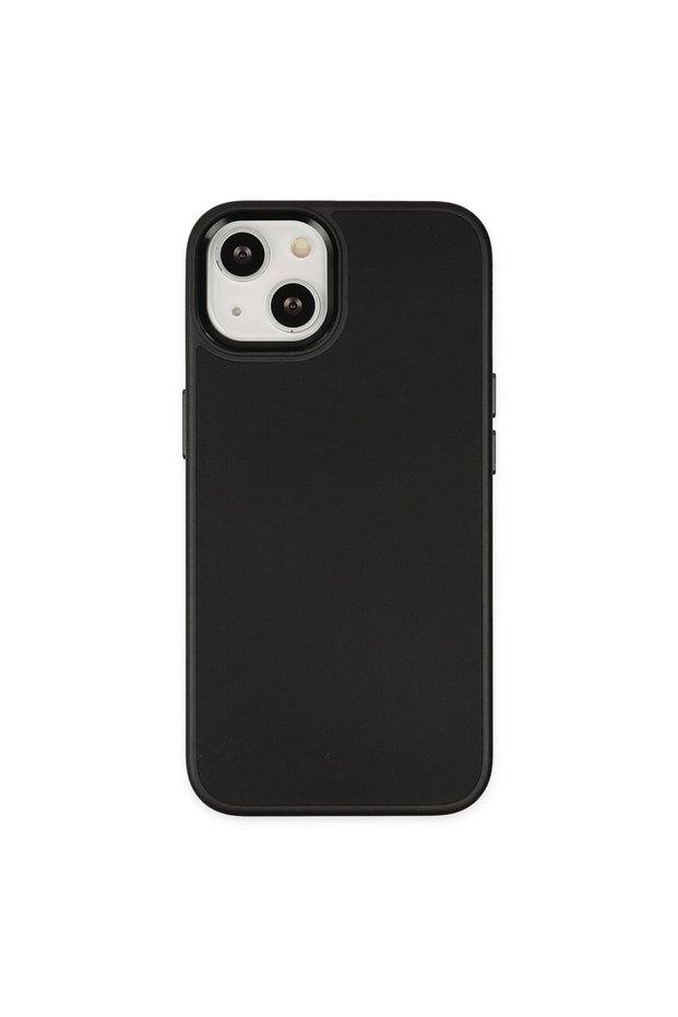 Apple iPhone 14 Plus Compatible Case Asian Leather Silicone - Black