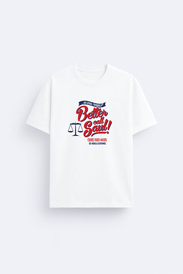 Better Call Saul Printed Crew Neck White T-Shirt T-Shirt