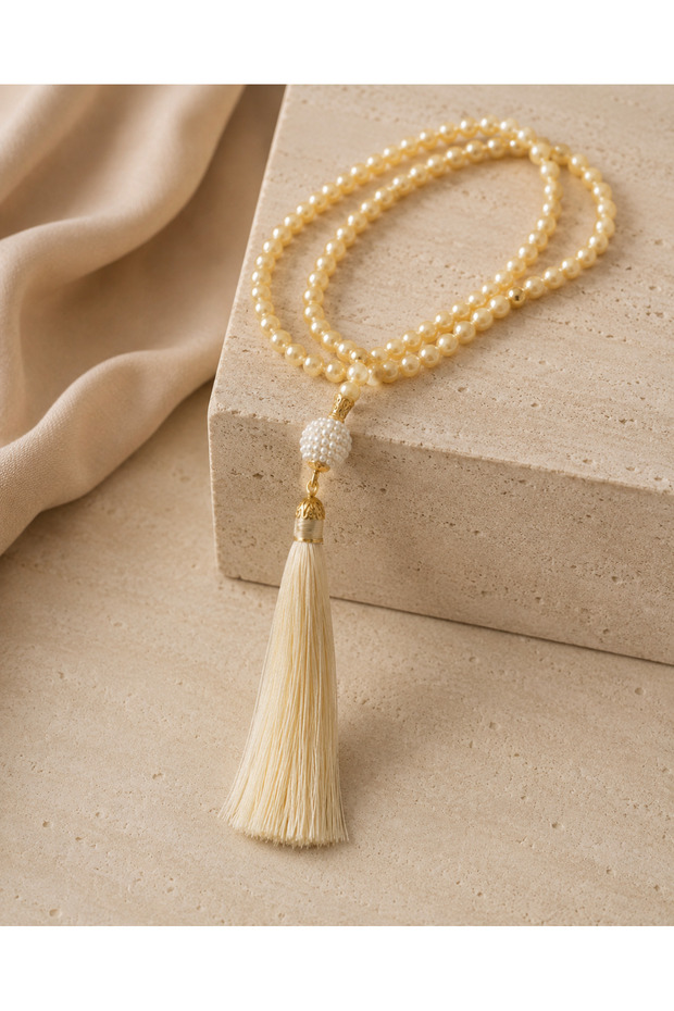 Pearl Beaded Tassel Prayer Beads 99 Pieces