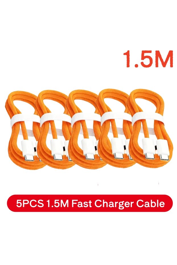 1m 5PCS-2 M PD 240W USB Type C to Type C 6A Super Fast Charging Phone Data Cable Cord For iPhone 16