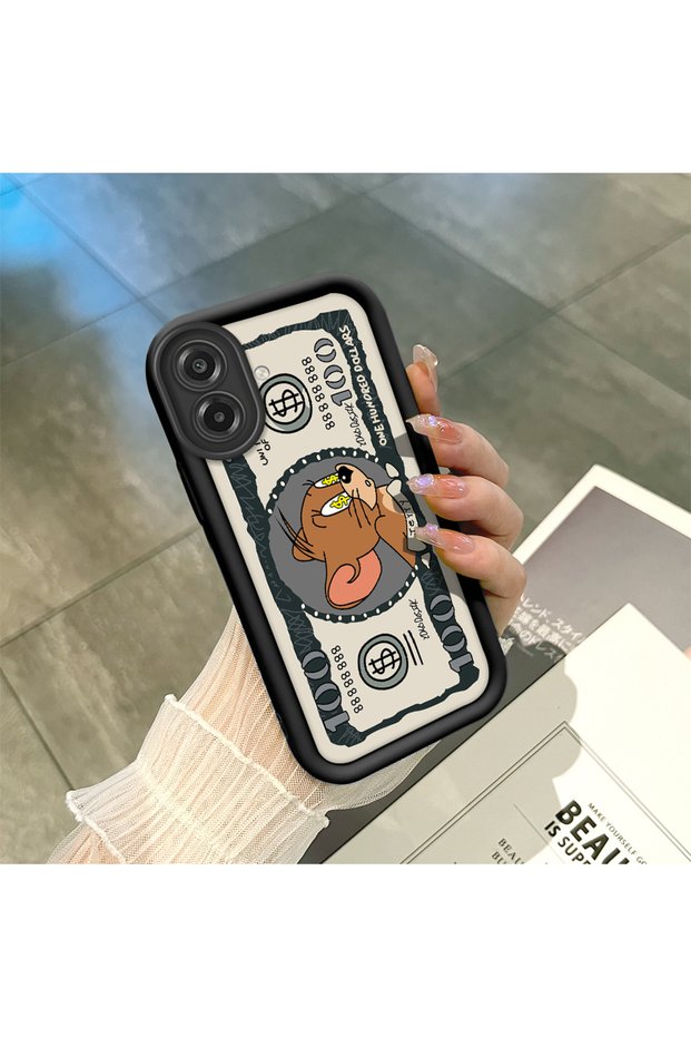 Samsung Galaxy A07 4g Compatible High Quality Cartoon Printed Impact Resistant Black Silicone Case